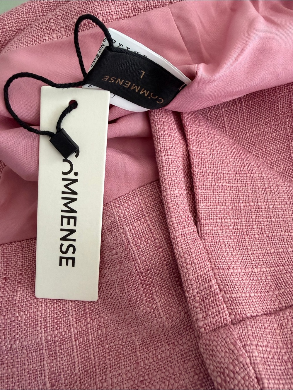 Commense Pink Textured Halter Vest And Wide Leg Trousers Set - Picture 6 of 6